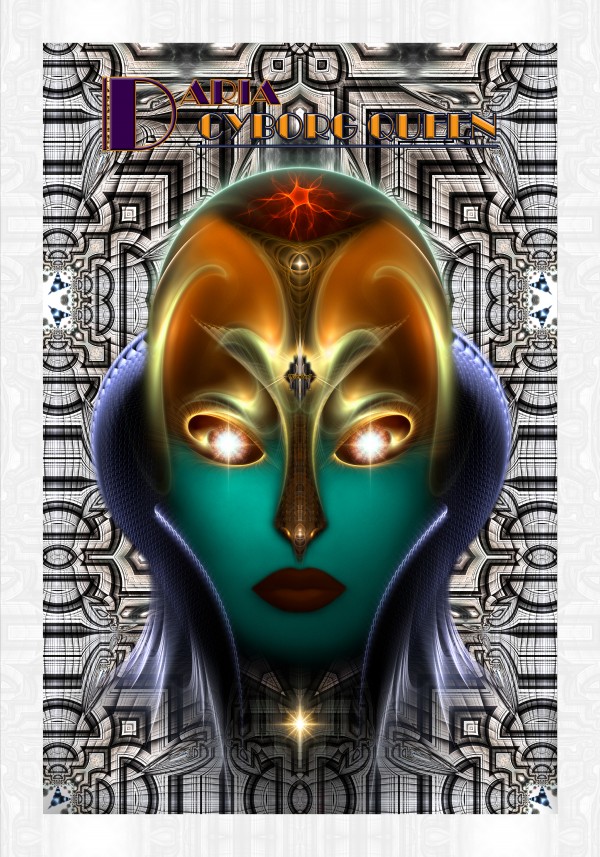 Daria Cyborg Queen Tech Fractal Art Portrait by xzendor7